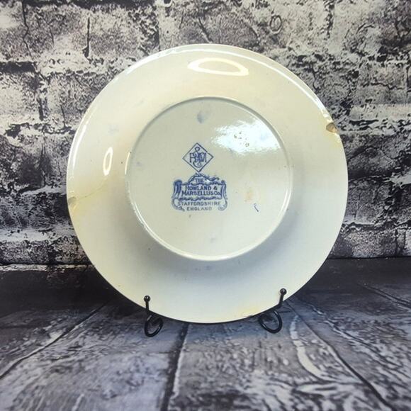 Antique Historical Philadelphia Souvenir Blue Plate by Howland & Marshellus Co - Picture 3 of 6